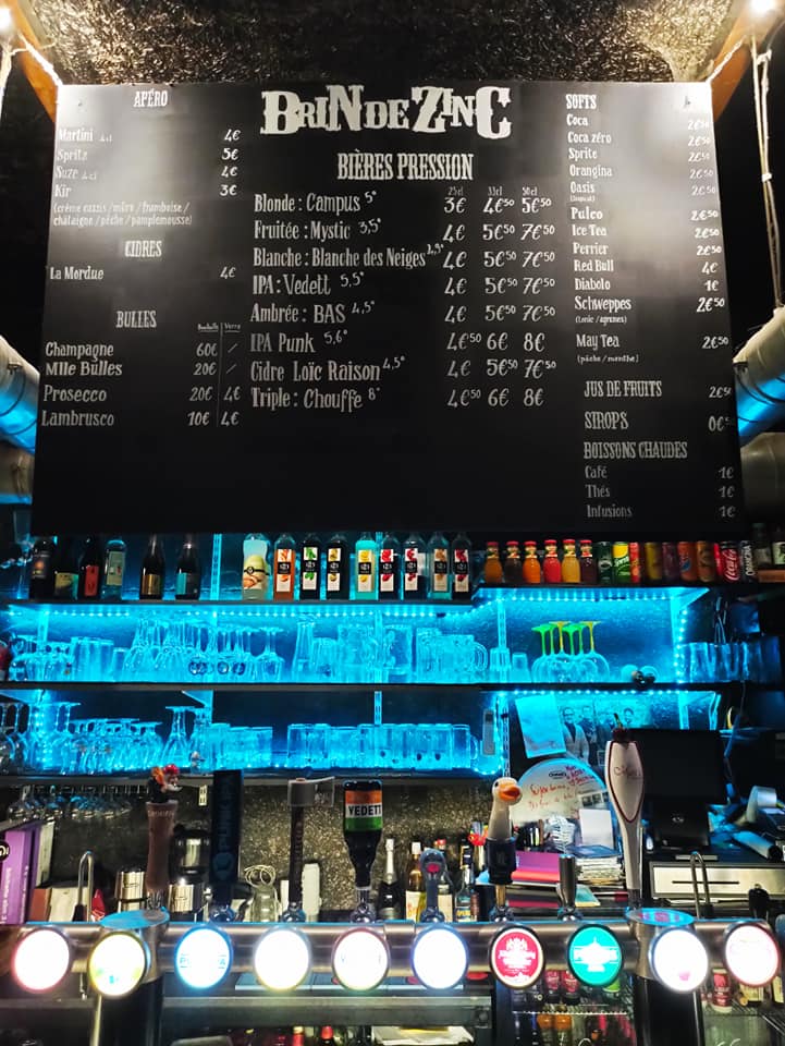 Carte du bar